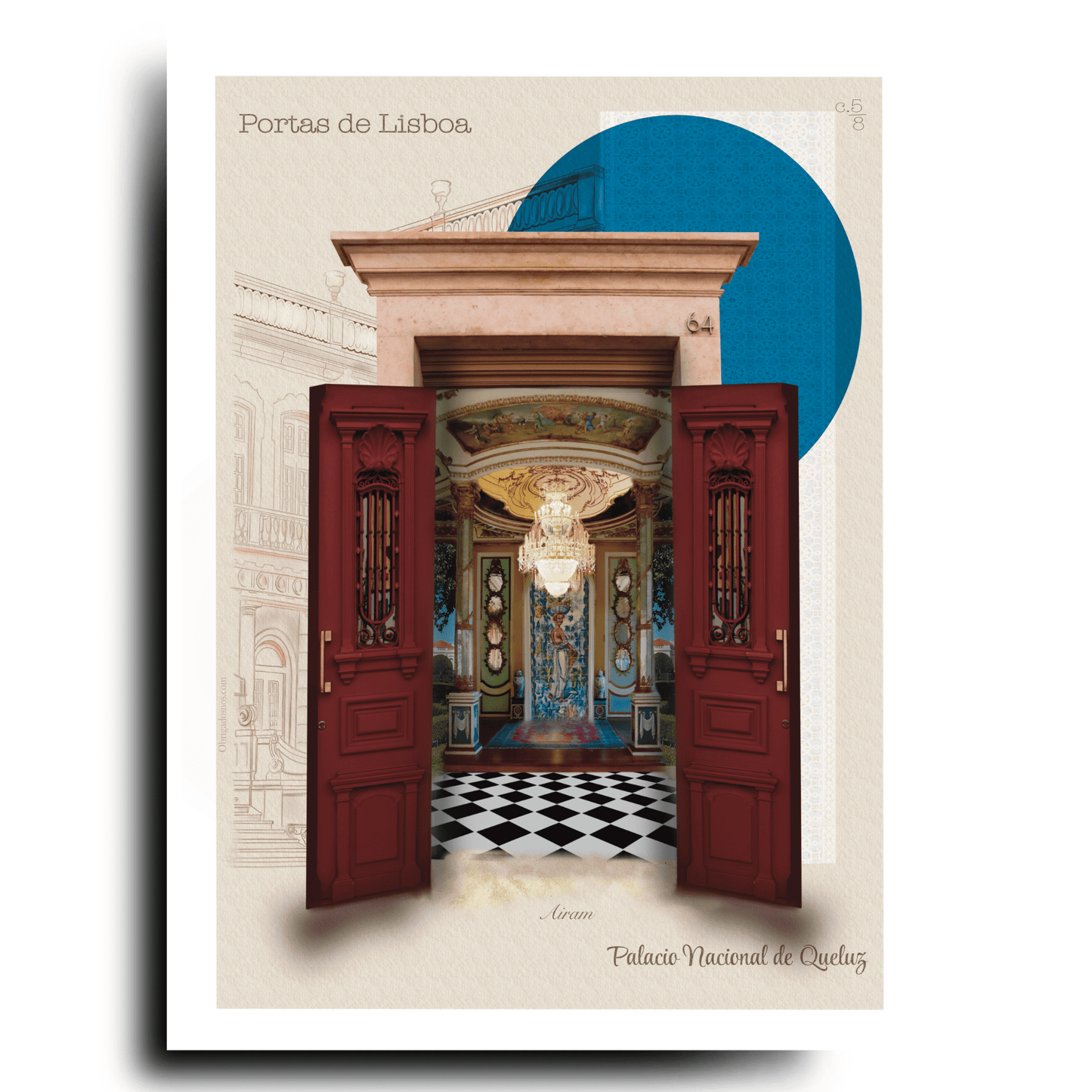 Digital Collage Portas de Lisboa Poster Wall Art