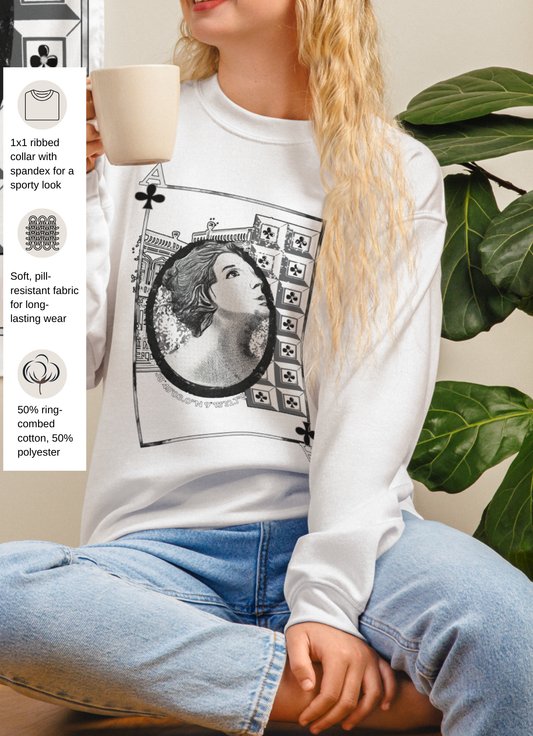 Ace of Clubs English Deck, Unisex Hoodie, Goddesses of Queluz Sweater, Lisbon Inspiration Comfortable Cotton Hoodie