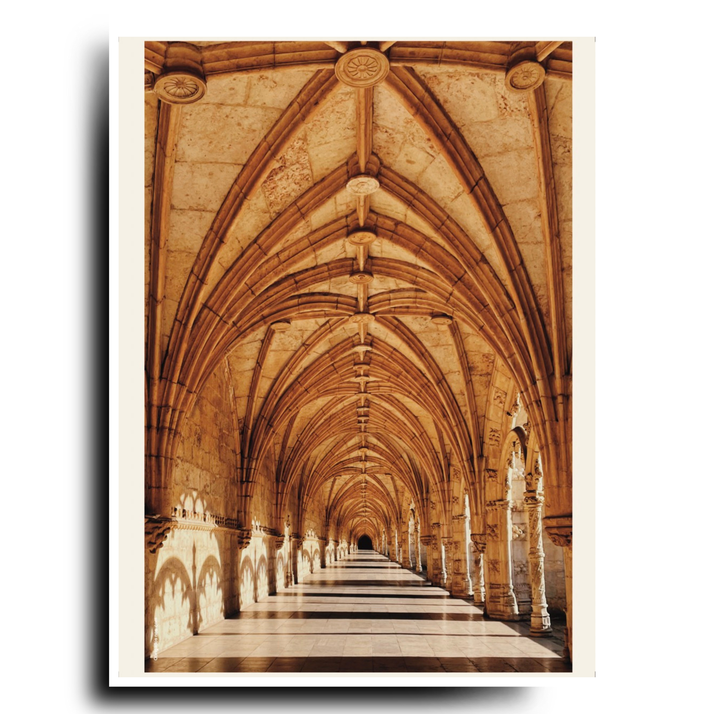 Infinite Arches Wall Art: Jerónimos Monastery in Color