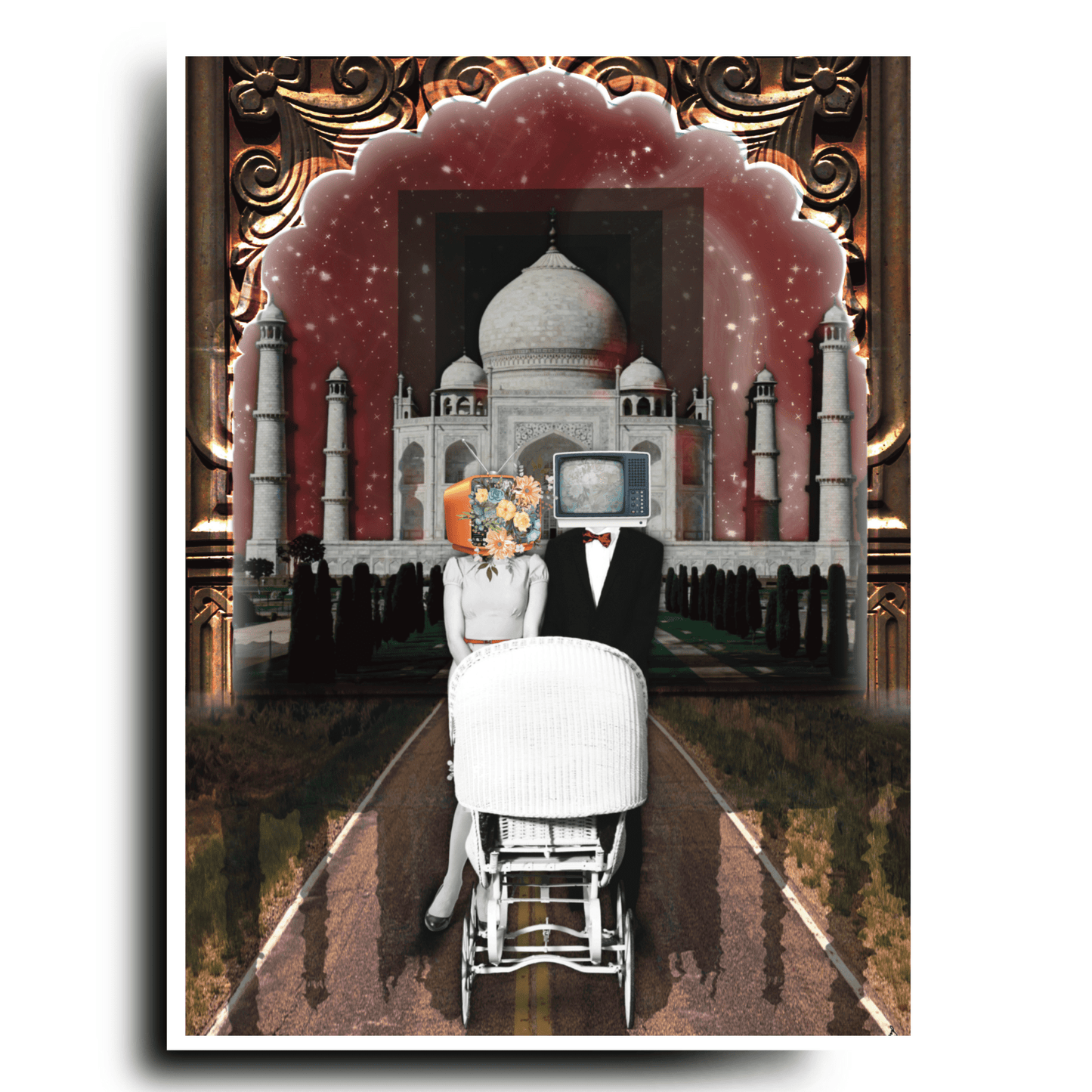 Boho Wall Art Taj Mahal: Romantic Door Poster