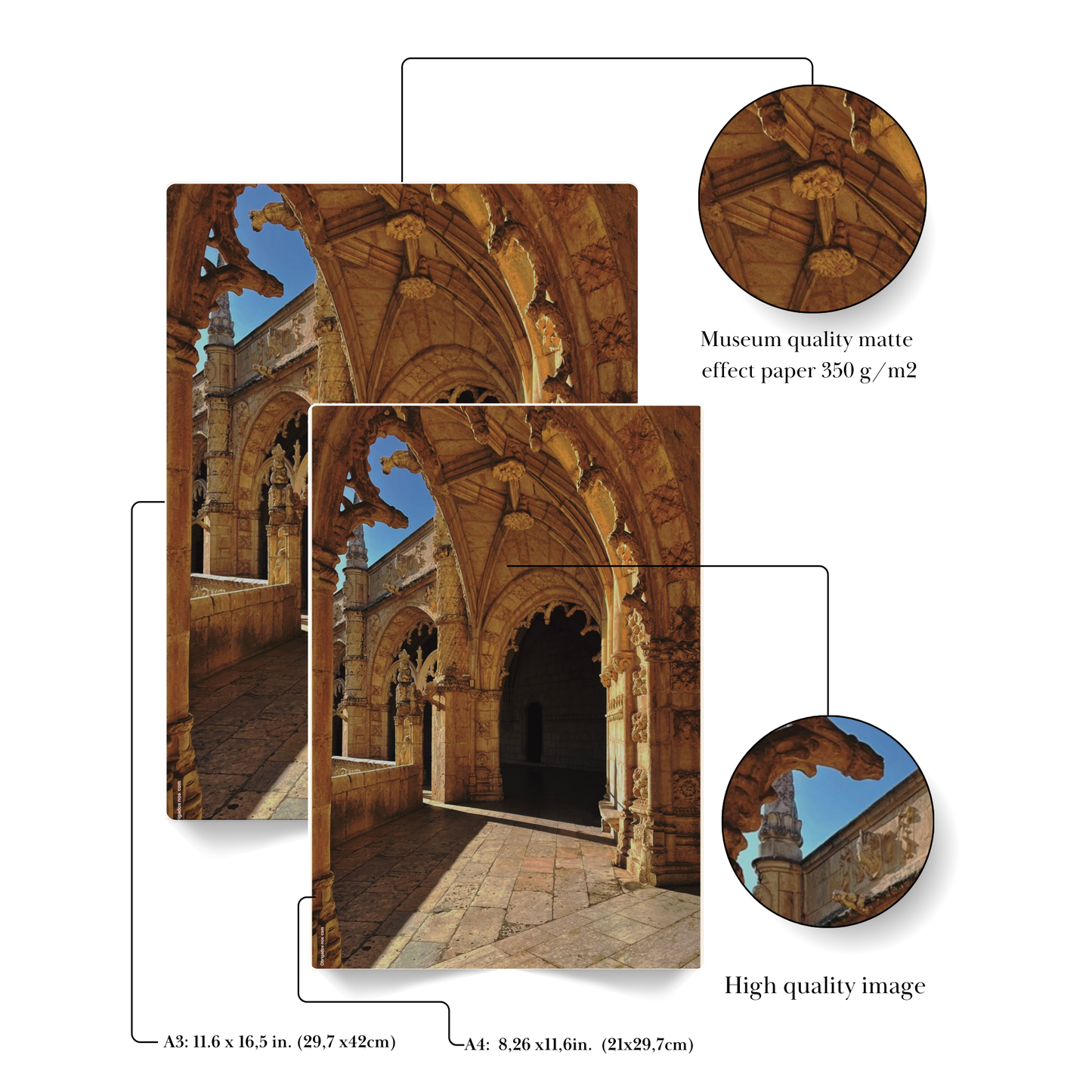 Poster Arches at Jerónimos Monastery: Two Sizes Available