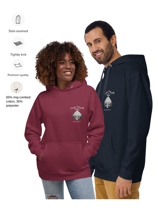 Unisex Hoodie Ace of Spade the English Deck, Unisex Hoodie, Fleur-de-Lis Sweater,Lisbon Inspiration Cotton Sweater Front Pocket, Design Fleur-de-Lis Hoodie